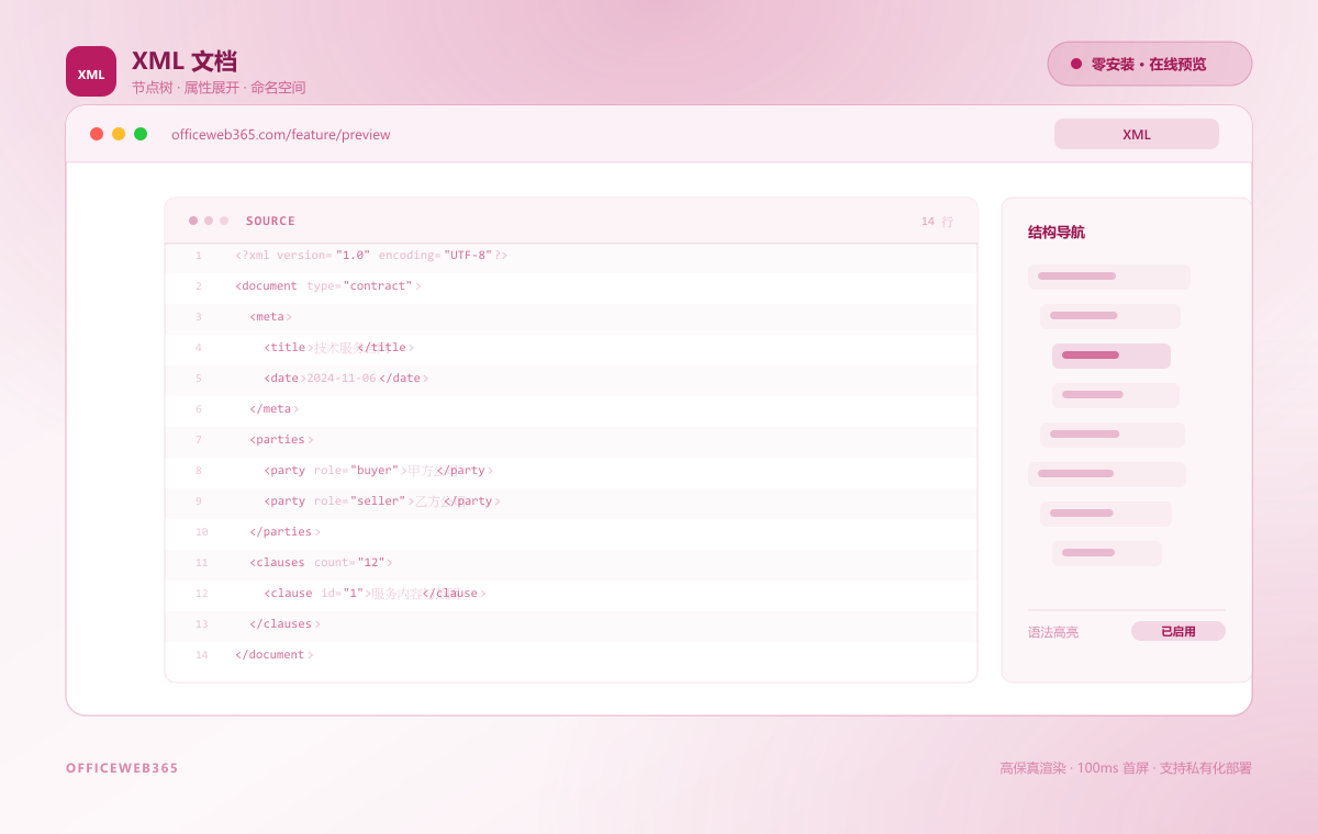 Office文档在线预览功能示意图 - OfficeWeb365